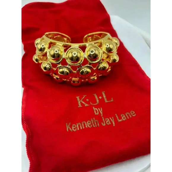 Kenneth J Lane Champagne Bubble Cuff Bracelet NEW in Box KJL - Picture 3 of 14